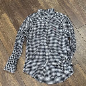 Polo by Ralph Lauren Navy & White Gingham Button-Down Shirt soft Medium